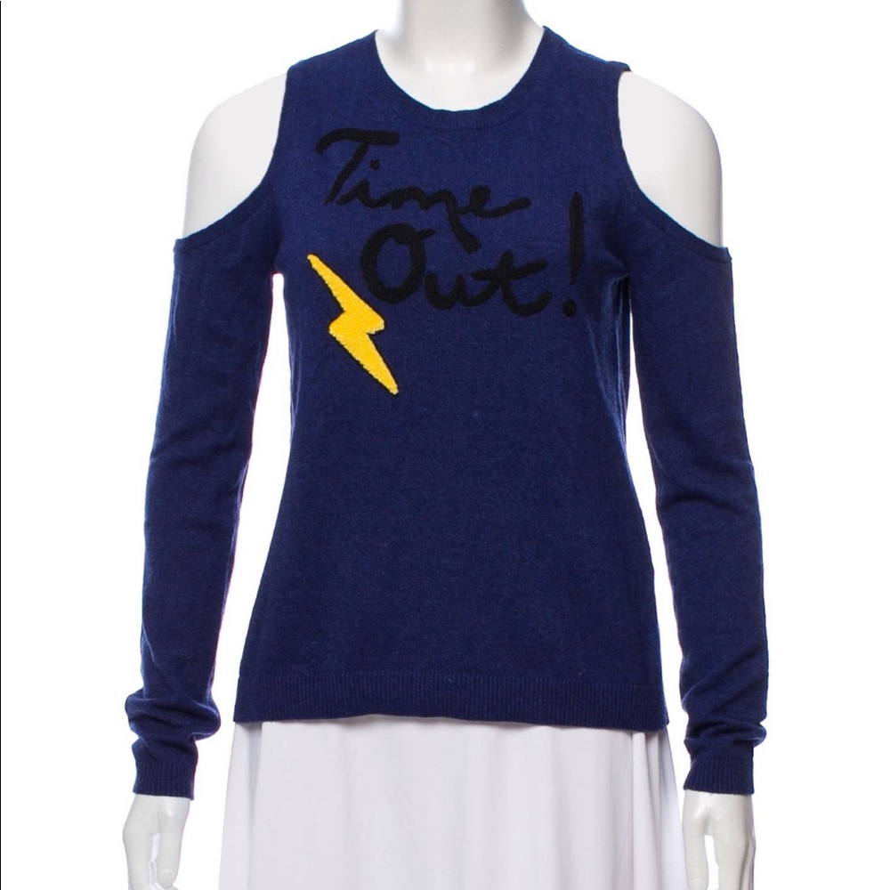 Alice Olivia blue off shoulders sweater
